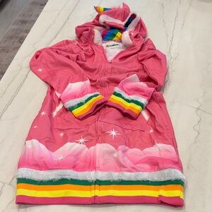 Pink Unicorn Hoodie with Rainbow Zip Up